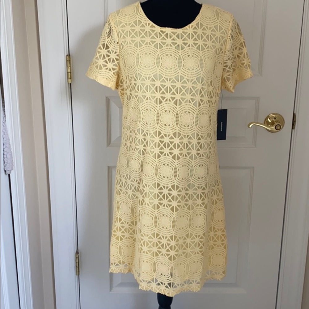 Yellow Lace Lulus Dress (Size L)